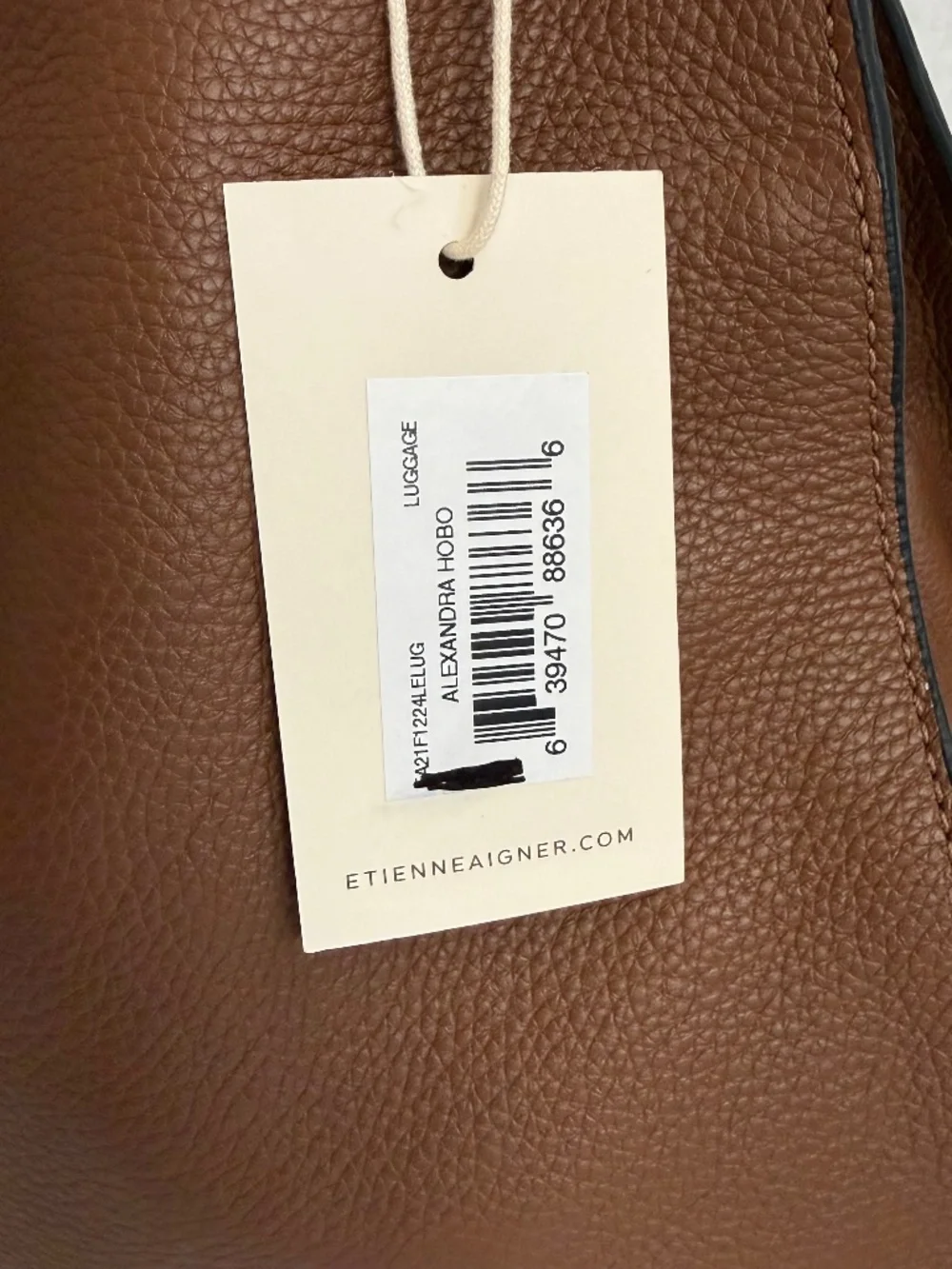 NWT Etienne Aigner Alexandra Large Leather Hobo Bag in Brown